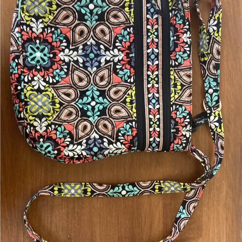 Vibrant Red and Yellow Crossbody Bag with Adjustable Strap